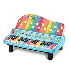Kleurrijke piano voor kinderen in regenboogkleuren