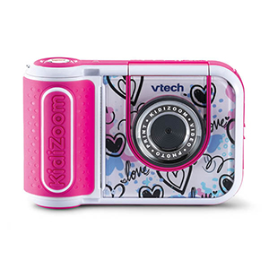 Roze kindercamera waarmee foto's geprint kunnen worden