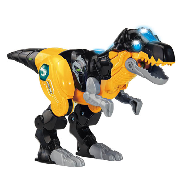 Zwart met gele dinosaurus met knipperend lichtje voor kinderen