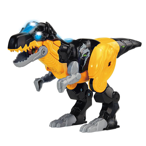 Zwart met gele dinosaurus met knipperend lichtje voor kinderen