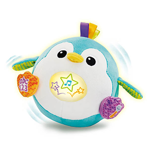 Pluchen pinguïn in de vorm van een bal 