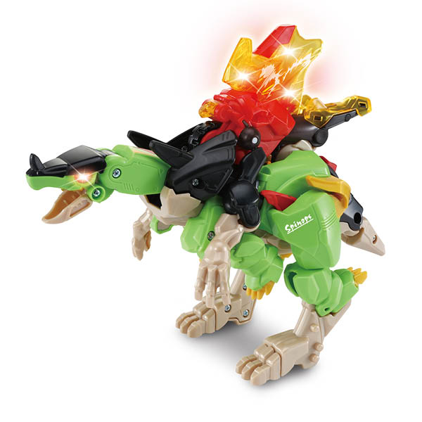 Groene speelgoed dinosaurus met knipperend lichtje voor kinderen