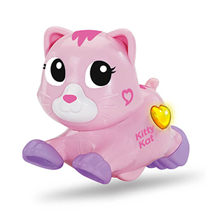 Roze speelgoed katje met een knipperend lichtje